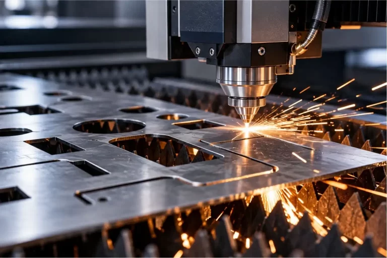 Laser profiling machine cutting precision shapes from sheet metal